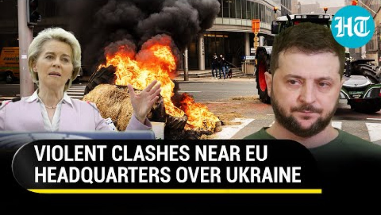 De violents affrontements près du siège de l'UE à Bruxelles à propos des importations bon marché en provenance d'Ukraine ; plusieurs blessés.
